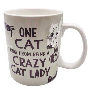 Primitives by Cathy Tea Coffee Mug One Cat Away Whimsy Cat Graphics Ceramic